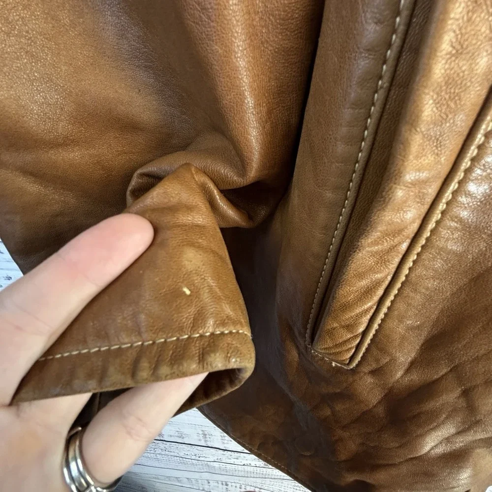 Vintage Leather Jacket Wilsons Leather XL Brown Genuine Leather Pelle Coat